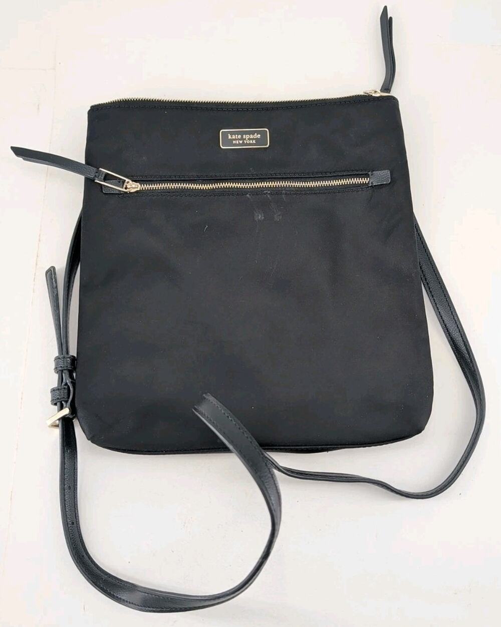 Kate Spade New York Dawn Nylon Flat Crossbody Bag Purse in Black